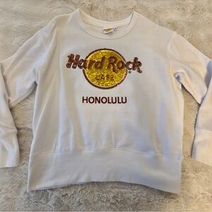 Hard Rock Cafe White Sweatshirt Small